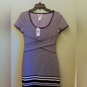Max Studio Specialty Products. Navy Blue & White Striped Elegant Golf Dresz